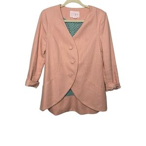 Electric Love Light Pink with Green Interior Blazer from Anthropology
